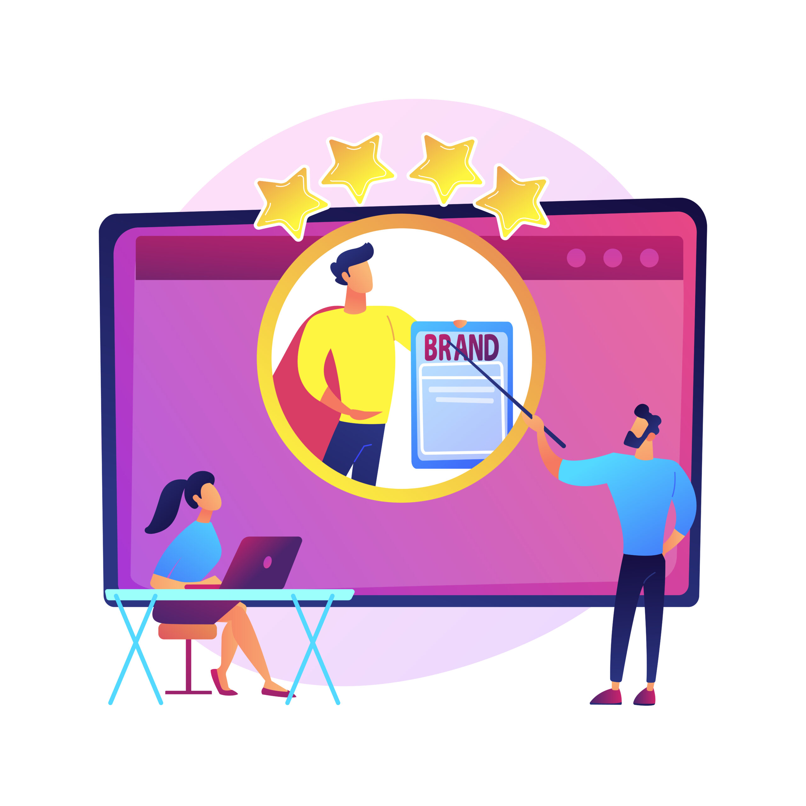 Personal branding course vector concept metaphor Identity branding coach. Self improvement course, personality reputation, boosting self esteem. Online mentorship webinar on personal positioning. Vector isolated concept metaphor illustration